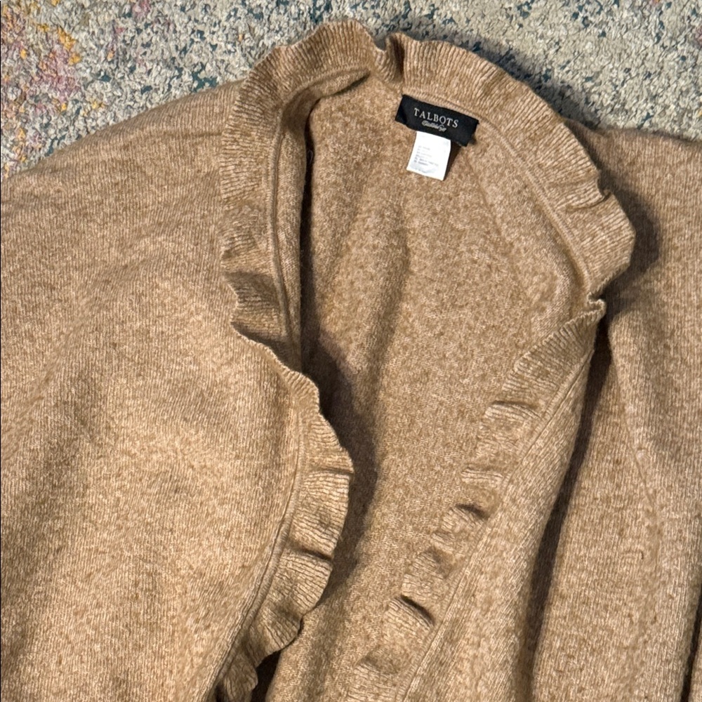 Talbots Camel Ruffled Women's wrap - Picture 6 of 7
